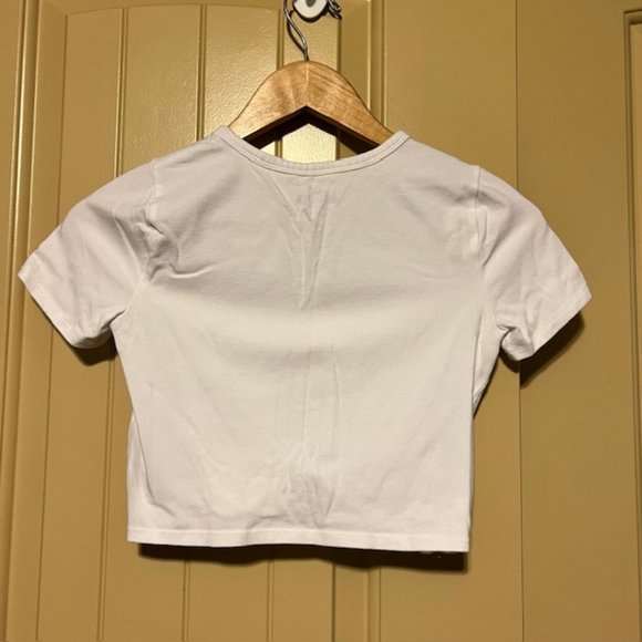 Women's white baby tee, Hollister, Small - Picture 2 of 5